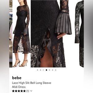 Bebe lace slit midi dress size S